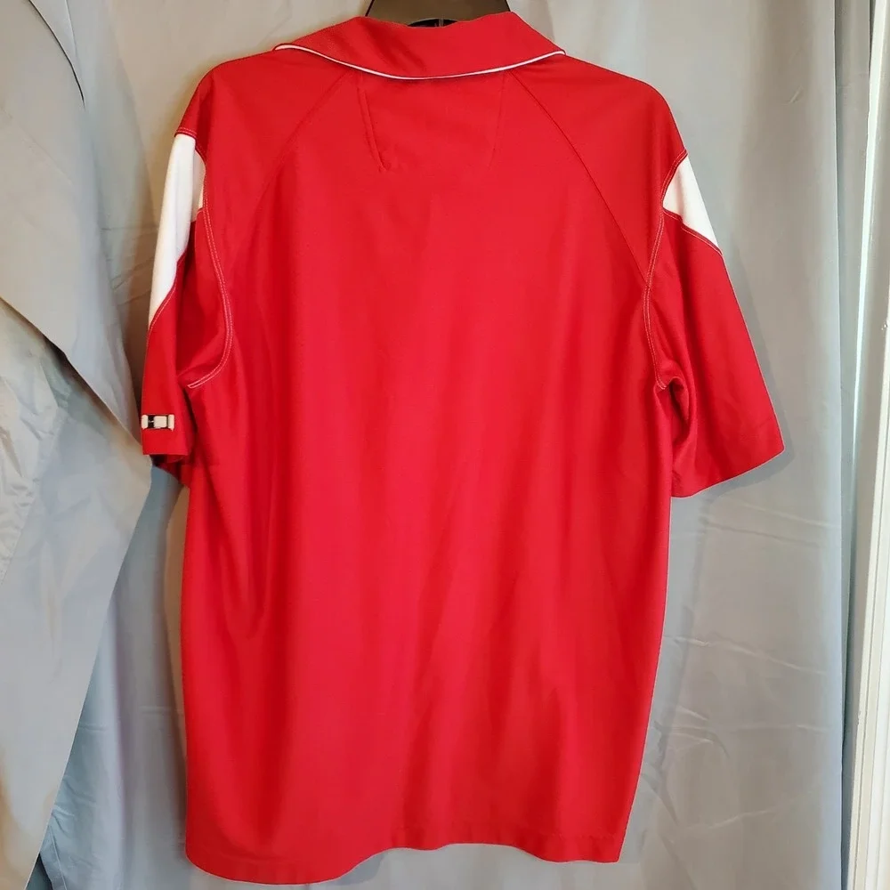Nike Ohio State Buckeyes Red Dri-Fit 3 Button Polo Shirt‎ Mens Medium